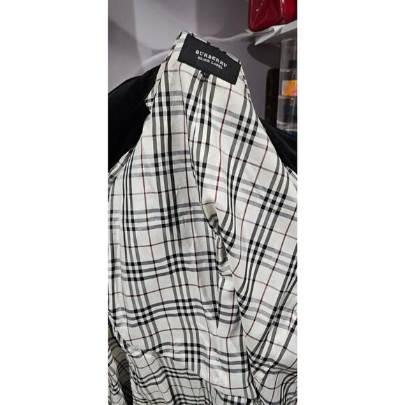 BURBERRY BLACK LABEL Velvet Napoleon Pea Coat Silver Button Men's - Picture 4 of 16